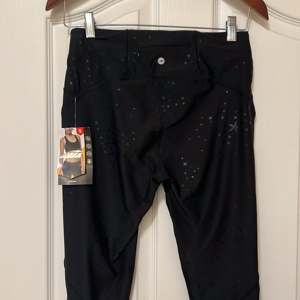 NWT - AVIA Women's Black Starry Leggings - Small - Picture 4 of 6